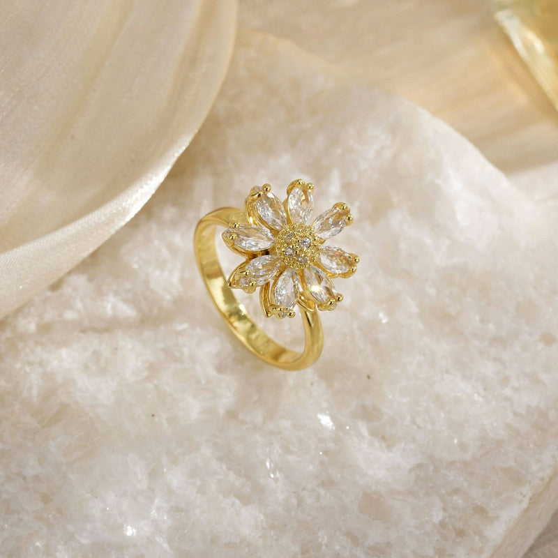 Gold Plated Star Shaped Rotatable Adjustable Ring