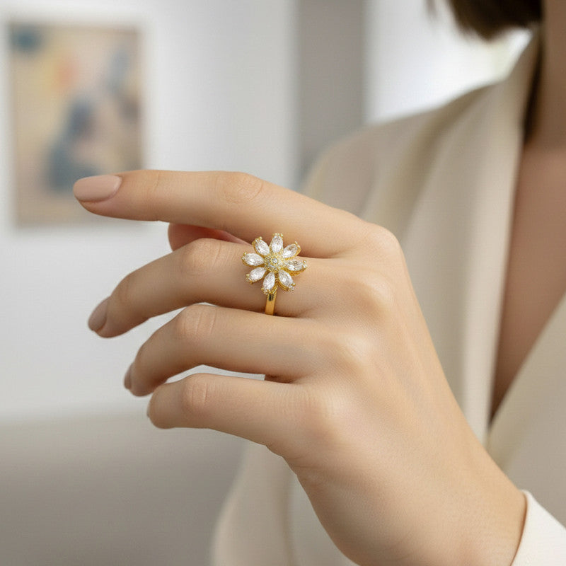 Gold Plated Star Shaped Rotatable Adjustable Ring