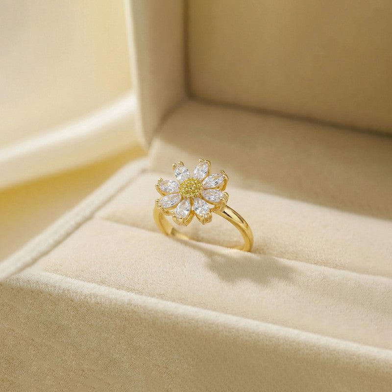 Gold Plated Star Shaped Rotatable Adjustable Ring