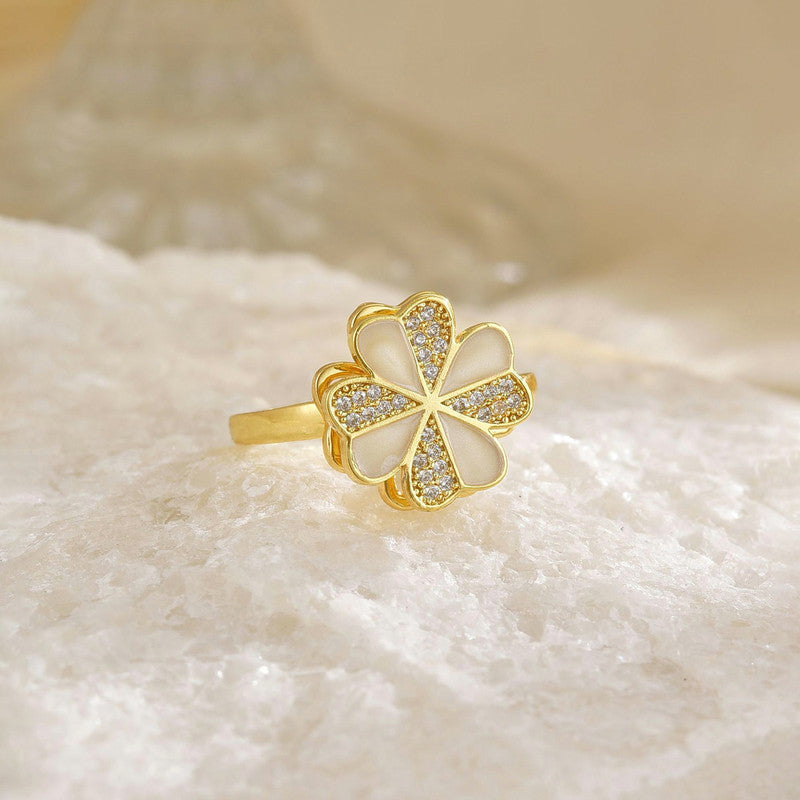 Gold Plated Star Shaped Rotatable Adjustable Ring