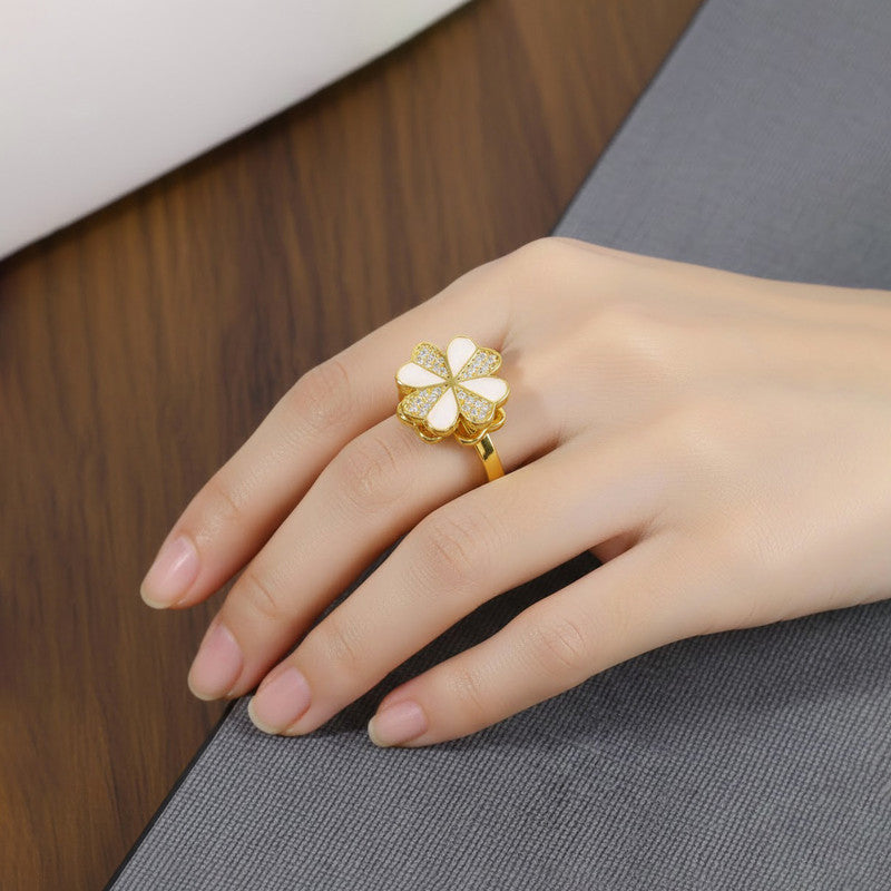 Gold Plated Star Shaped Rotatable Adjustable Ring