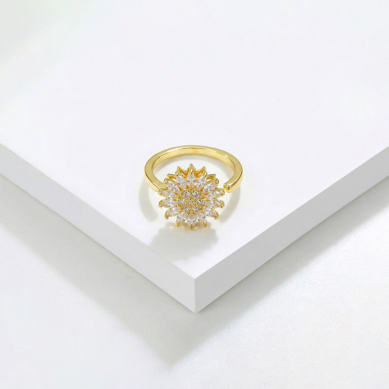 Gold Plated Star Shaped Rotatable Adjustable Ring