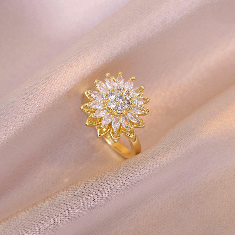 Gold Plated Star Shaped Rotatable Adjustable Ring