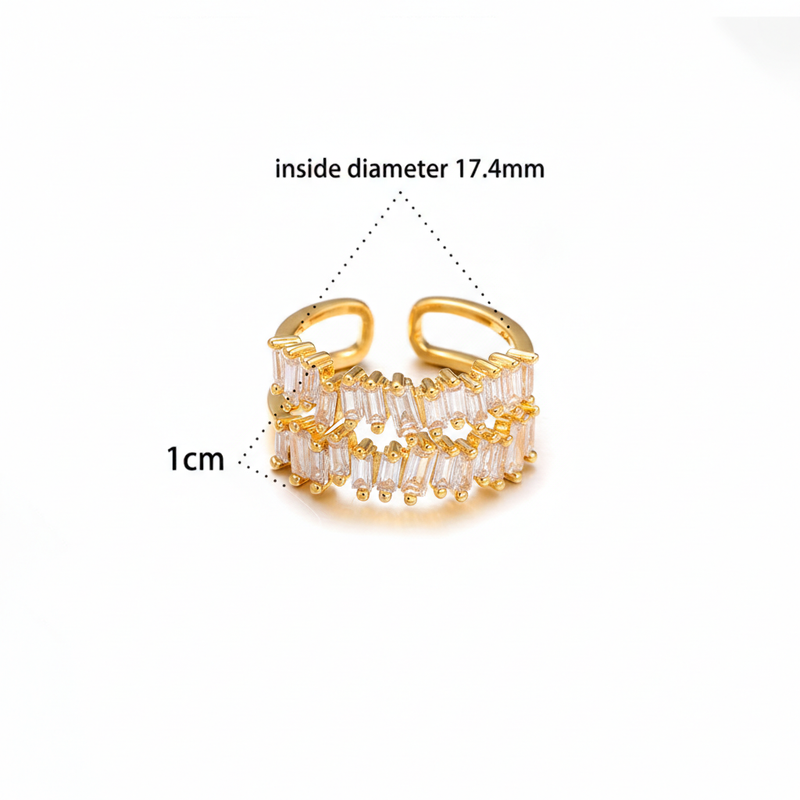 Gold Plated Contemporary Style Twin Adjustable Ring