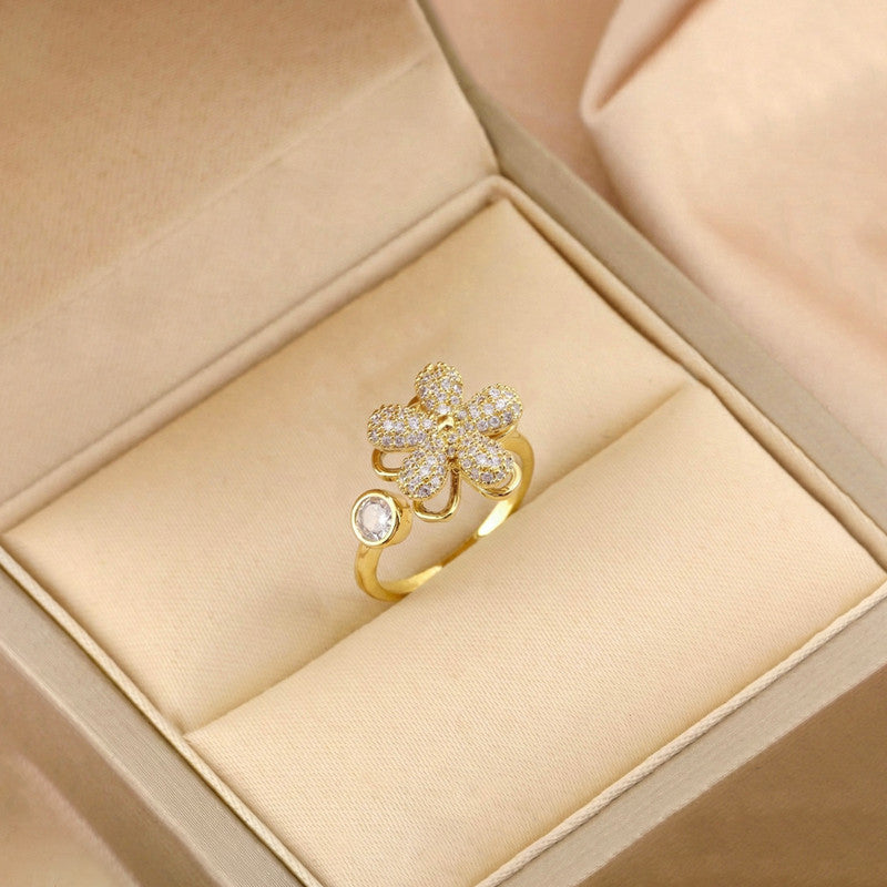 Gold Plated Star Shaped Rotatable Adjustable Ring