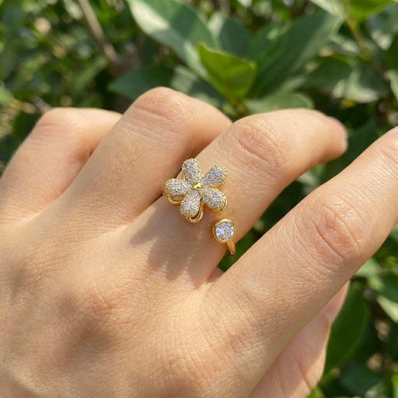 Gold Plated Star Shaped Rotatable Adjustable Ring