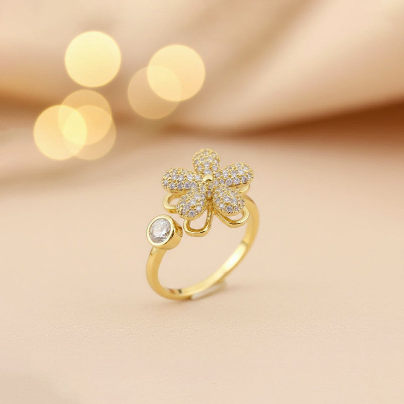 Gold Plated Star Shaped Rotatable Adjustable Ring