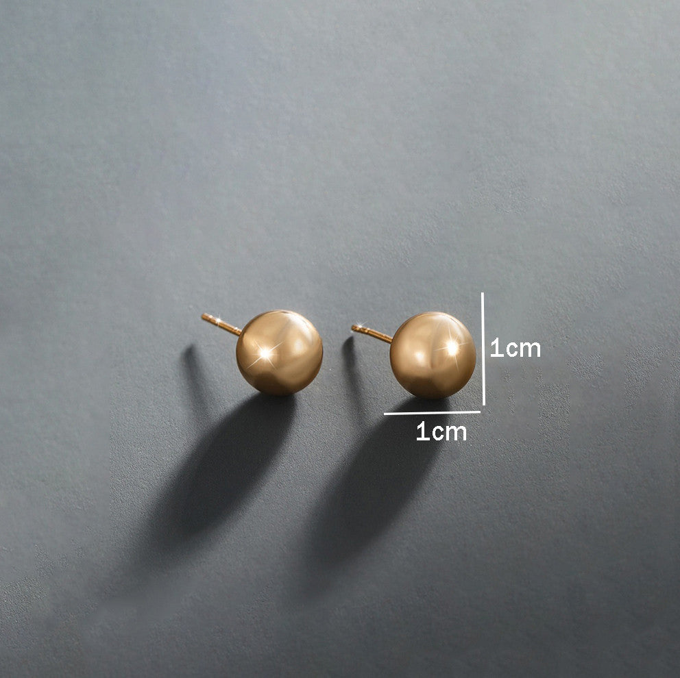 Xuping Jewelry Gold Plated Contemporary Round Shaped Stud Earrings
