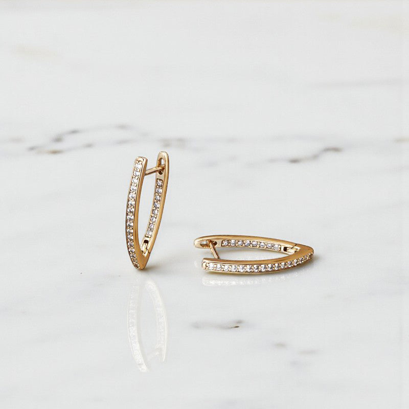 Xuping Jewelry AD Studded Contemporary Hoop Earrings