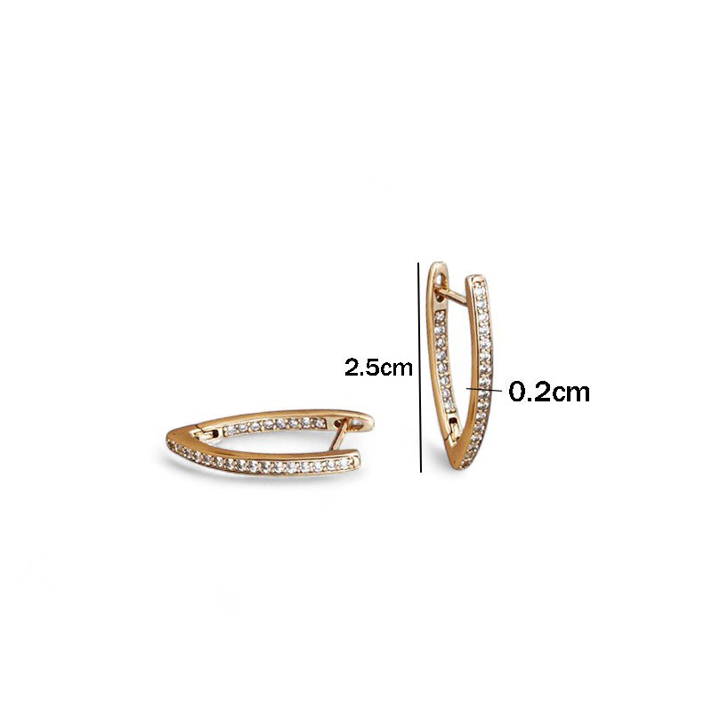 Xuping Jewelry AD Studded Contemporary Hoop Earrings