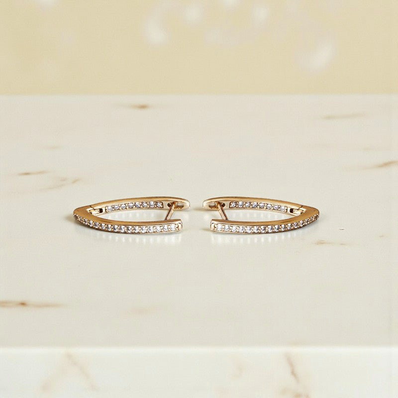 Xuping Jewelry AD Studded Contemporary Hoop Earrings