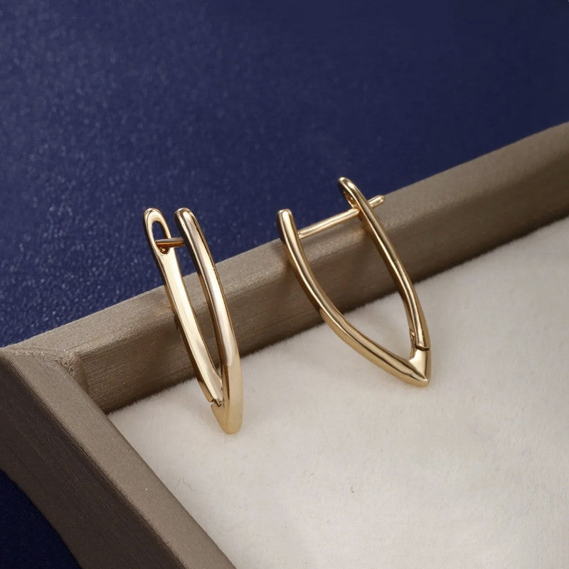 Xuping Jewelry Gold-Plated Gold Toned Contemporary Hoop Earrings