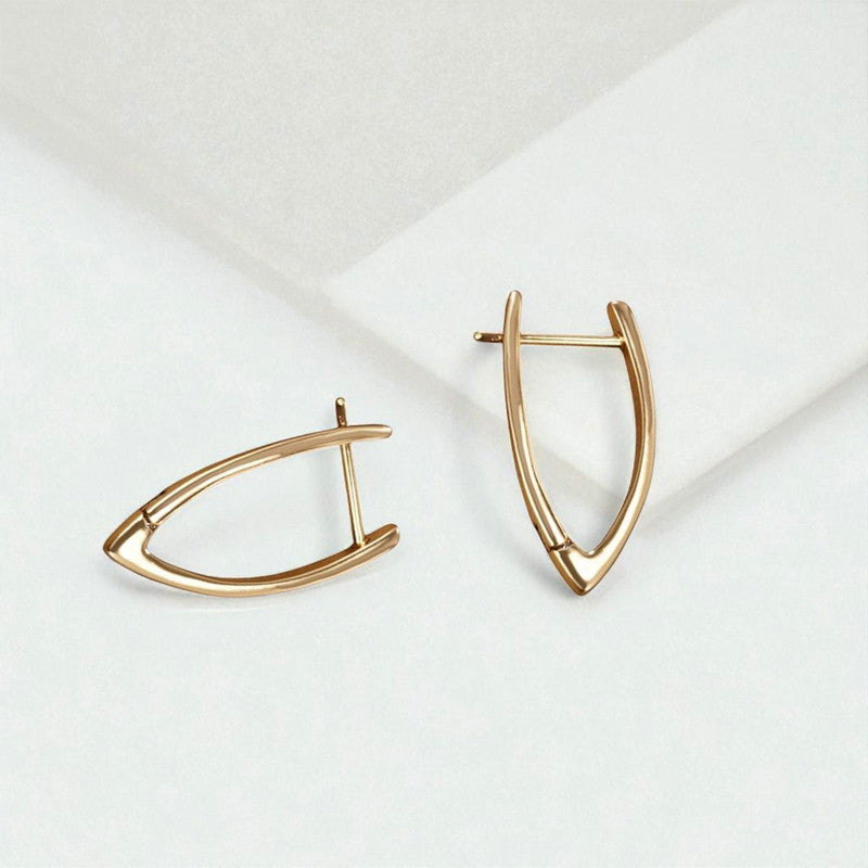 Xuping Jewelry Gold-Plated Gold Toned Contemporary Hoop Earrings