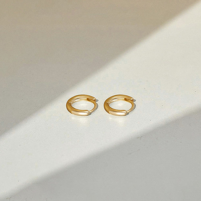 Xuping Jewelry Gold-Plated Gold Toned Contemporary Hoop Earrings