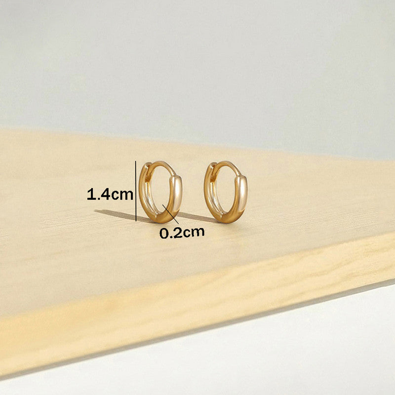 Xuping Jewelry Gold-Plated Gold Toned Contemporary Hoop Earrings