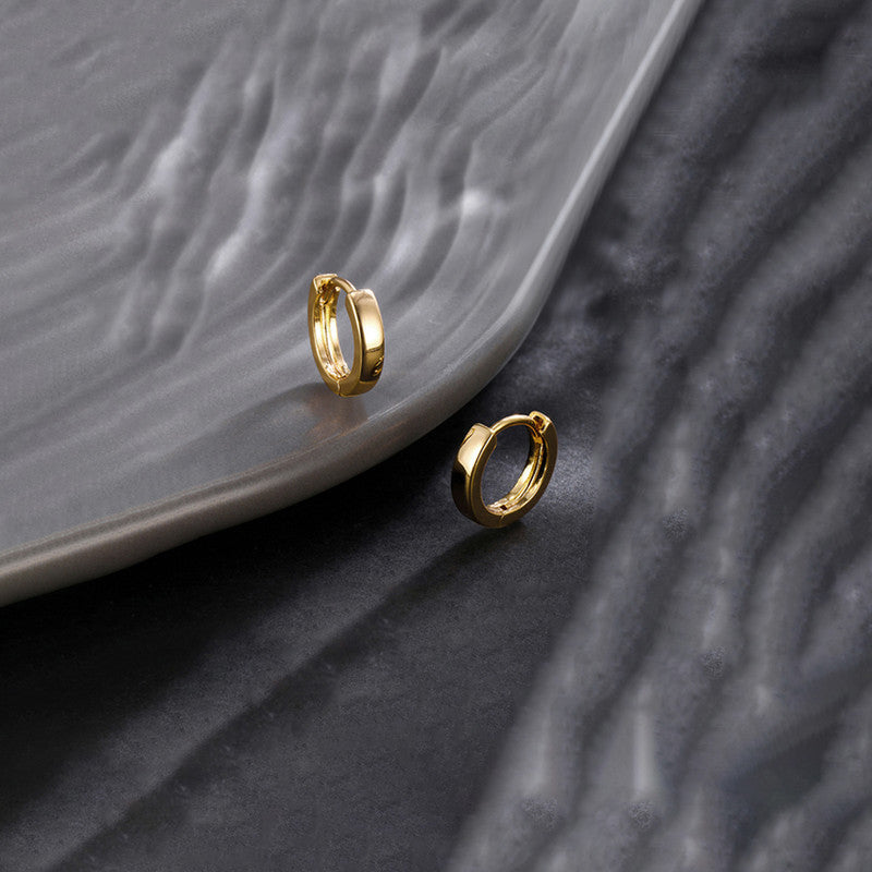 Xuping Jewelry Gold-Plated Gold Toned Contemporary Hoop Earrings