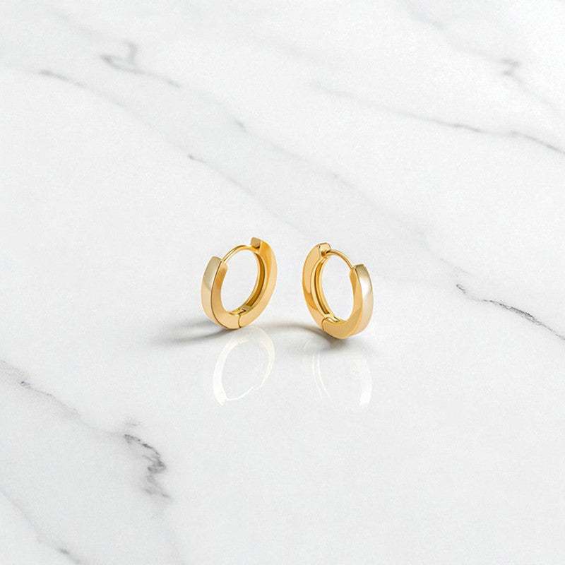 Xuping Jewelry Gold-Plated Gold Toned Contemporary Hoop Earrings