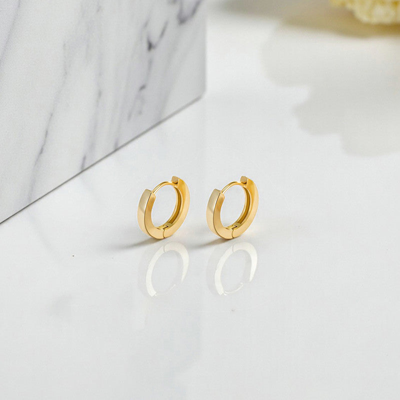 Xuping Jewelry Gold-Plated Gold Toned Contemporary Hoop Earrings