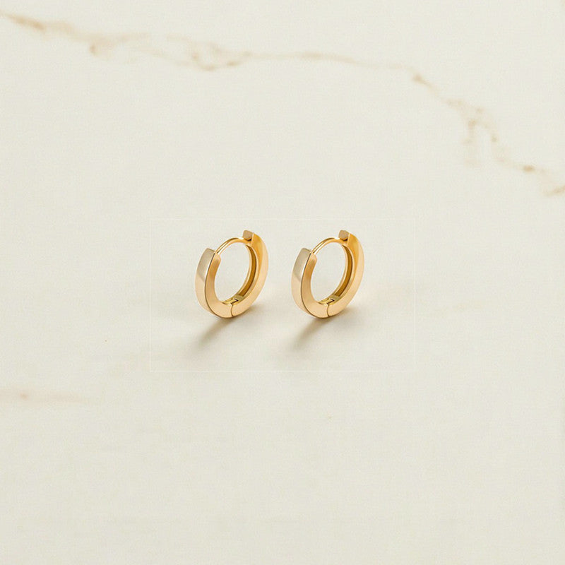 Xuping Jewelry Gold-Plated Gold Toned Contemporary Hoop Earrings
