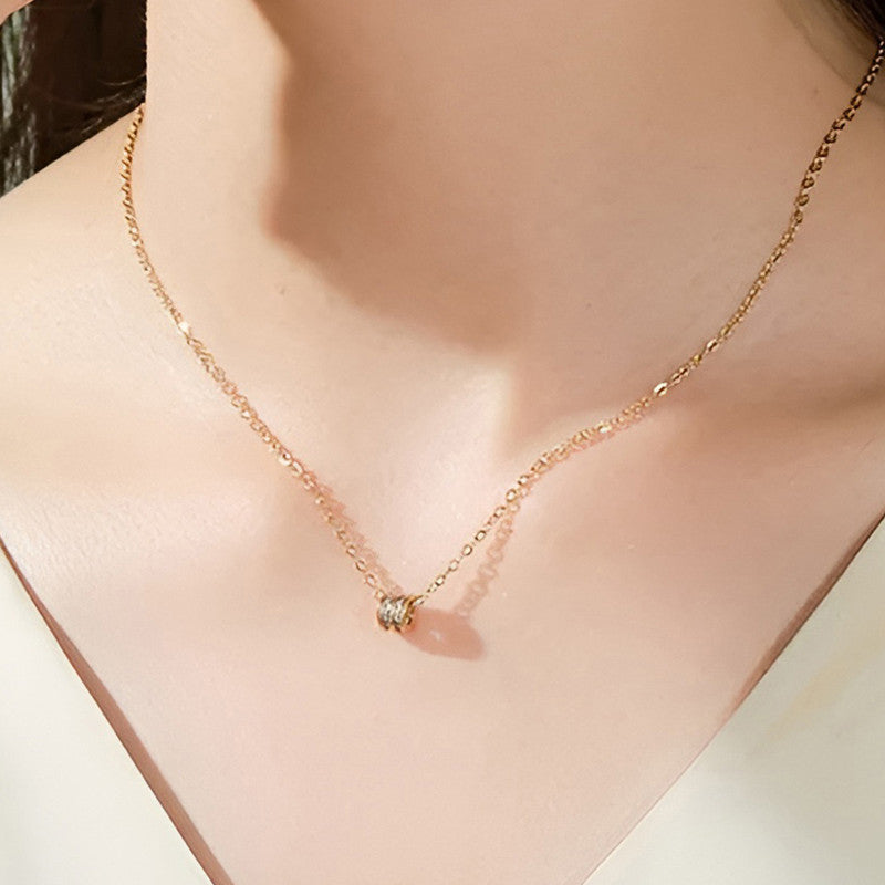 Xuping Jewelry AD Studded Cylindrical Pendant With Chain