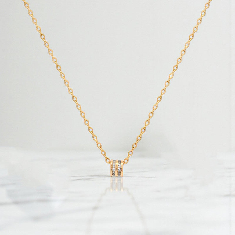 Xuping Jewelry AD Studded Cylindrical Pendant With Chain
