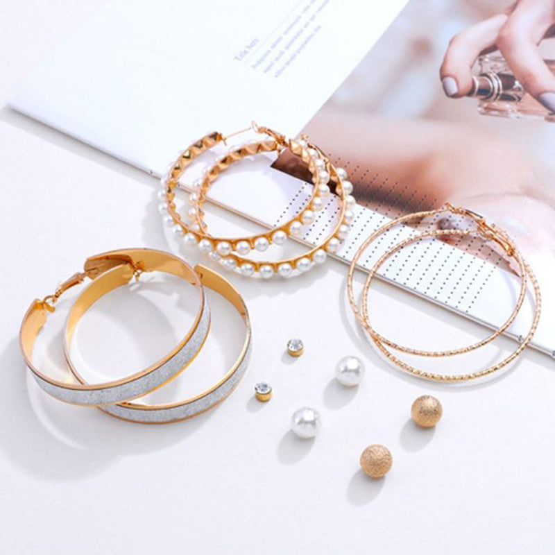 Amazing AD and Pearl Swanky Stud and Hoop Earrings For Women