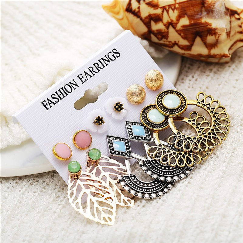 Gold Plated Artificial Stone Studded Earrings For Women