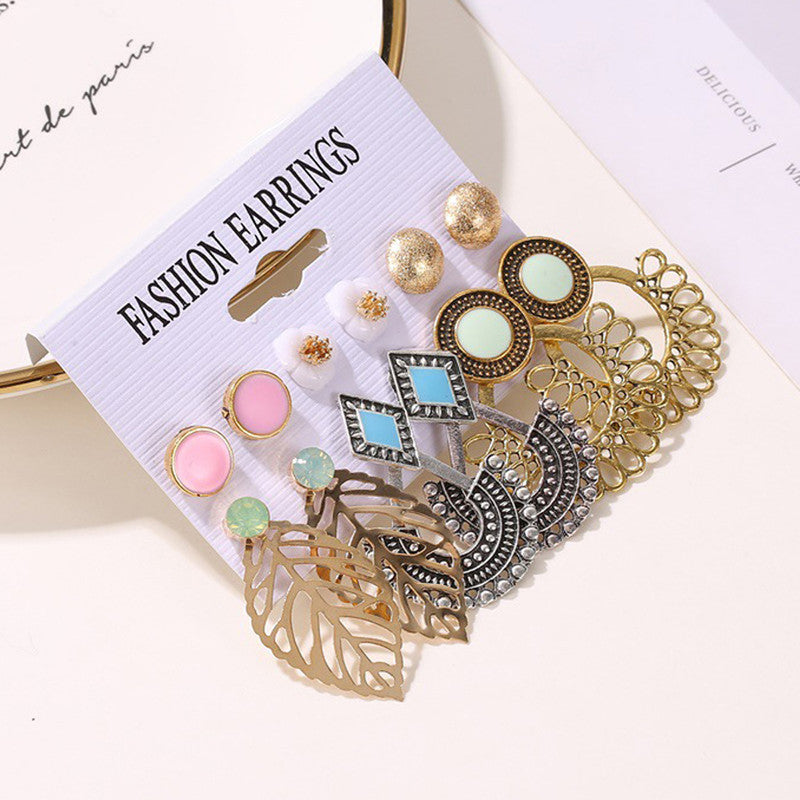 Gold Plated Artificial Stone Studded Earrings For Women