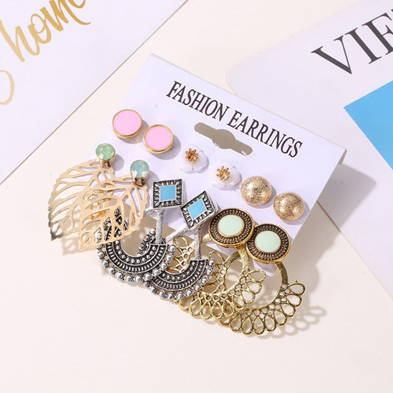 Gold Plated Artificial Stone Studded Earrings For Women