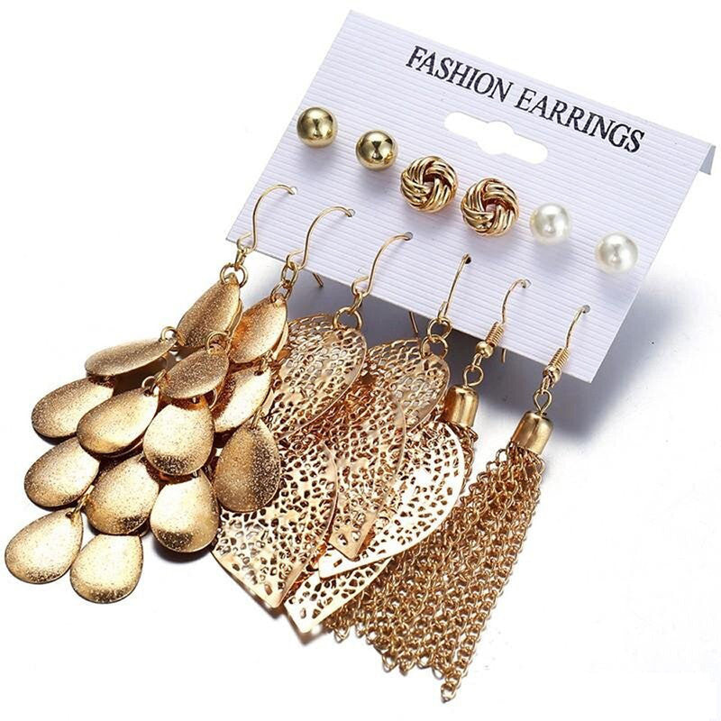 Gold Plated Artificial Stone Studded Earrings For Women