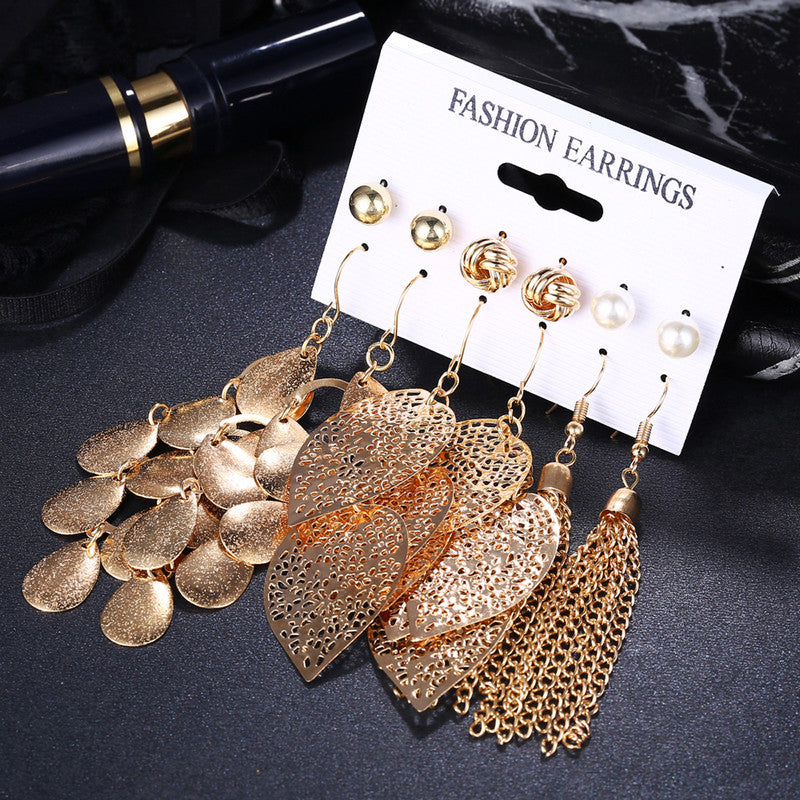 Gold Plated Artificial Stone Studded Earrings For Women