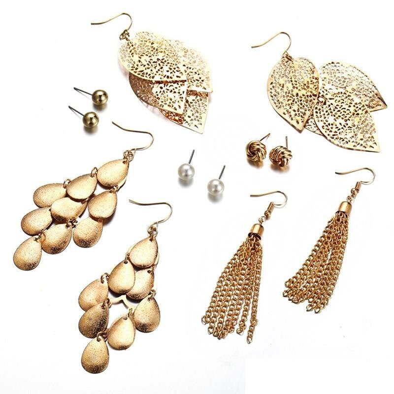 Gold Plated Artificial Stone Studded Earrings For Women