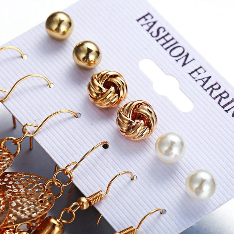 Gold Plated Artificial Stone Studded Earrings For Women