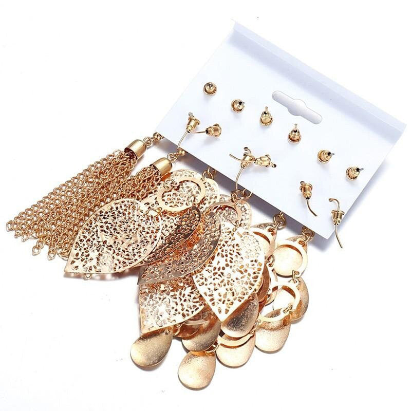 Gold Plated Artificial Stone Studded Earrings For Women