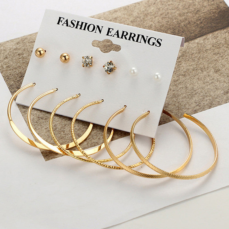 Elegant AD and Pearl Gold Plated Brilliant Earrings For Women