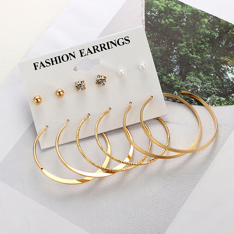 Elegant AD and Pearl Gold Plated Brilliant Earrings For Women