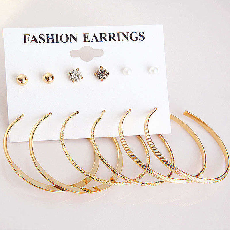 Elegant AD and Pearl Gold Plated Brilliant Earrings For Women