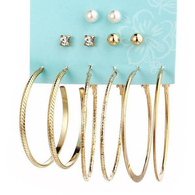 Elegant AD and Pearl Gold Plated Brilliant Earrings For Women