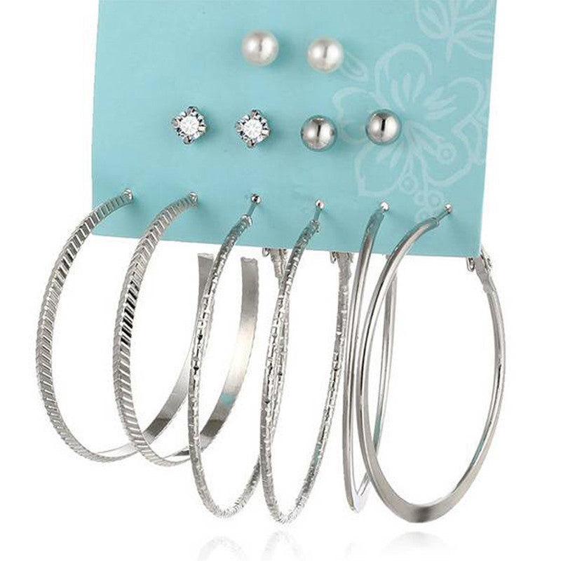 Delicate AD and Pearl Silver Plated Swanky Earrings For Women