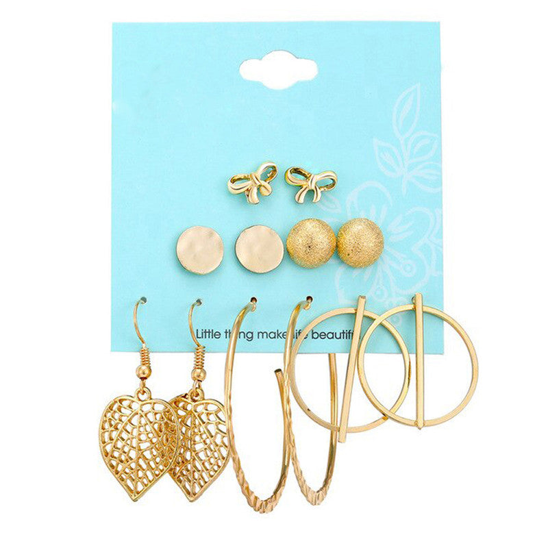 Stylish Note Leaf Designs Gold Plated Tantalizing Earrings For Women