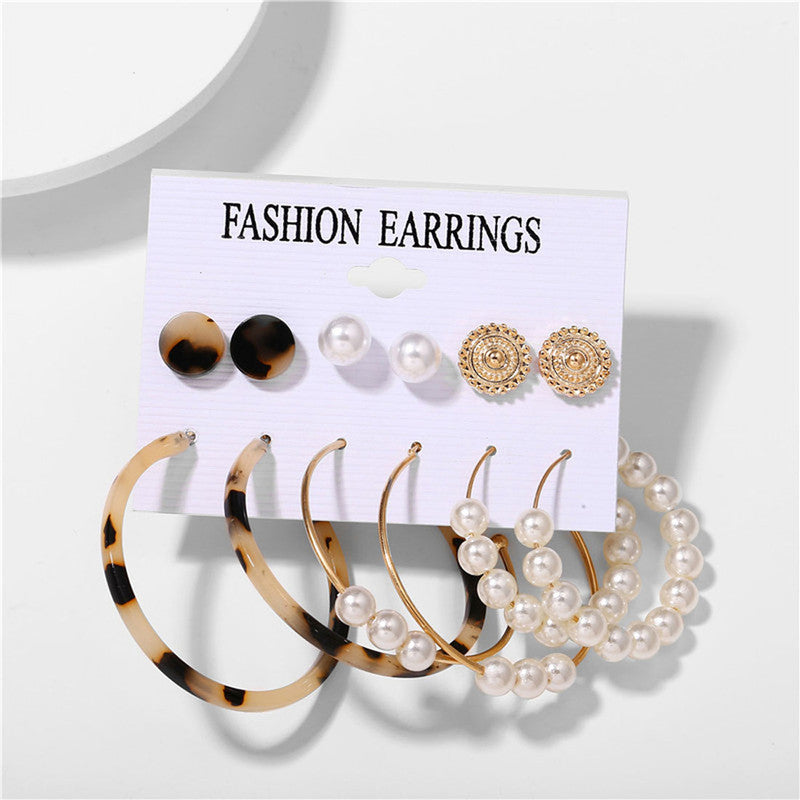 Gold Plated Geometric Stud and Hoop Earrings For Women