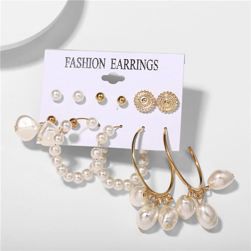 Gold Plated Geometric Stud and Hoop Earrings For Women