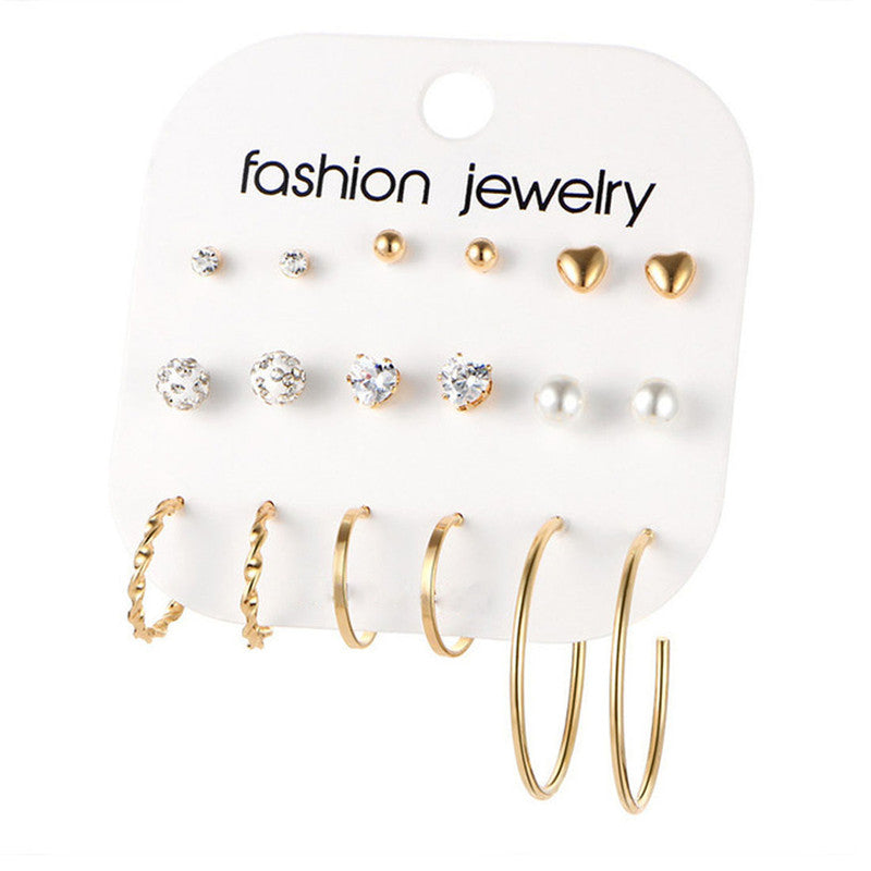 Gold-Toned- Gold Plated Pearl Studded Earrings Combo For Women