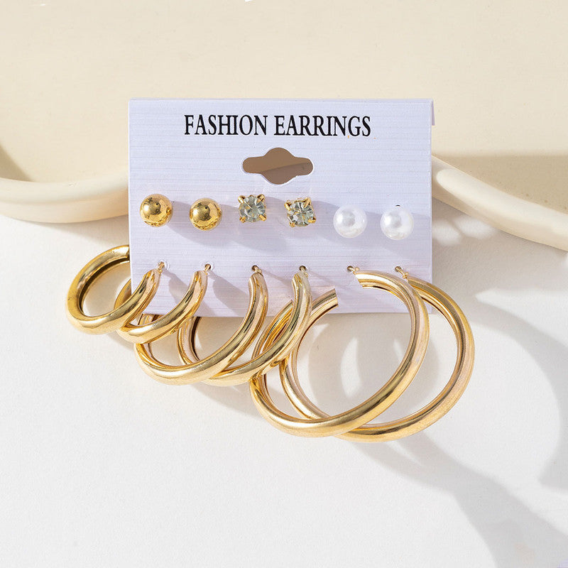 Gold Plated Studs and Hoop Earrings For Women