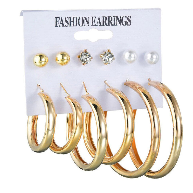 Gold Plated Studs and Hoop Earrings For Women