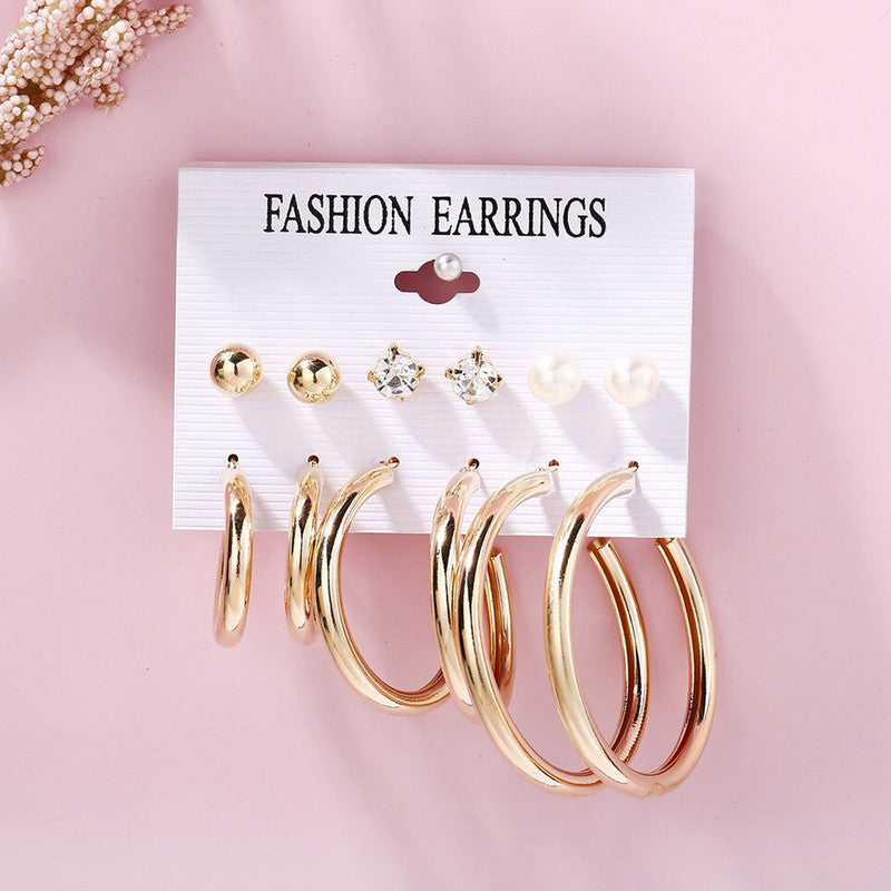 Gold Plated Studs and Hoop Earrings For Women