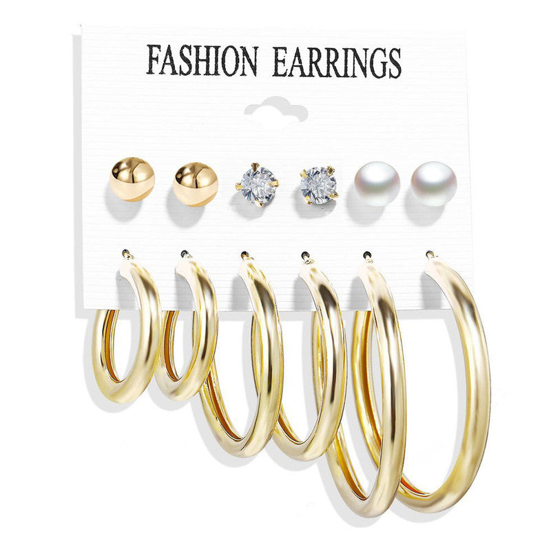 Gold Plated Studs and Hoop Earrings For Women