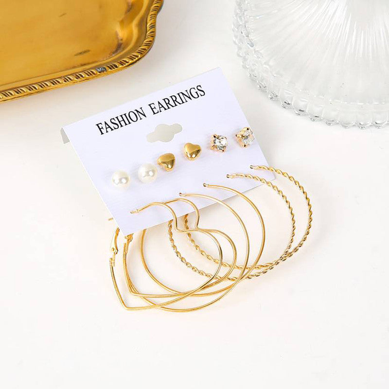 Exclusive Gold Plated Stud and Hoop Earrings For Women