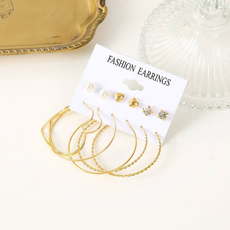 Exclusive Gold Plated Stud and Hoop Earrings For Women