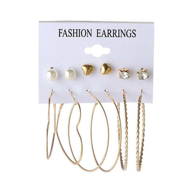 Exclusive Gold Plated Stud and Hoop Earrings For Women